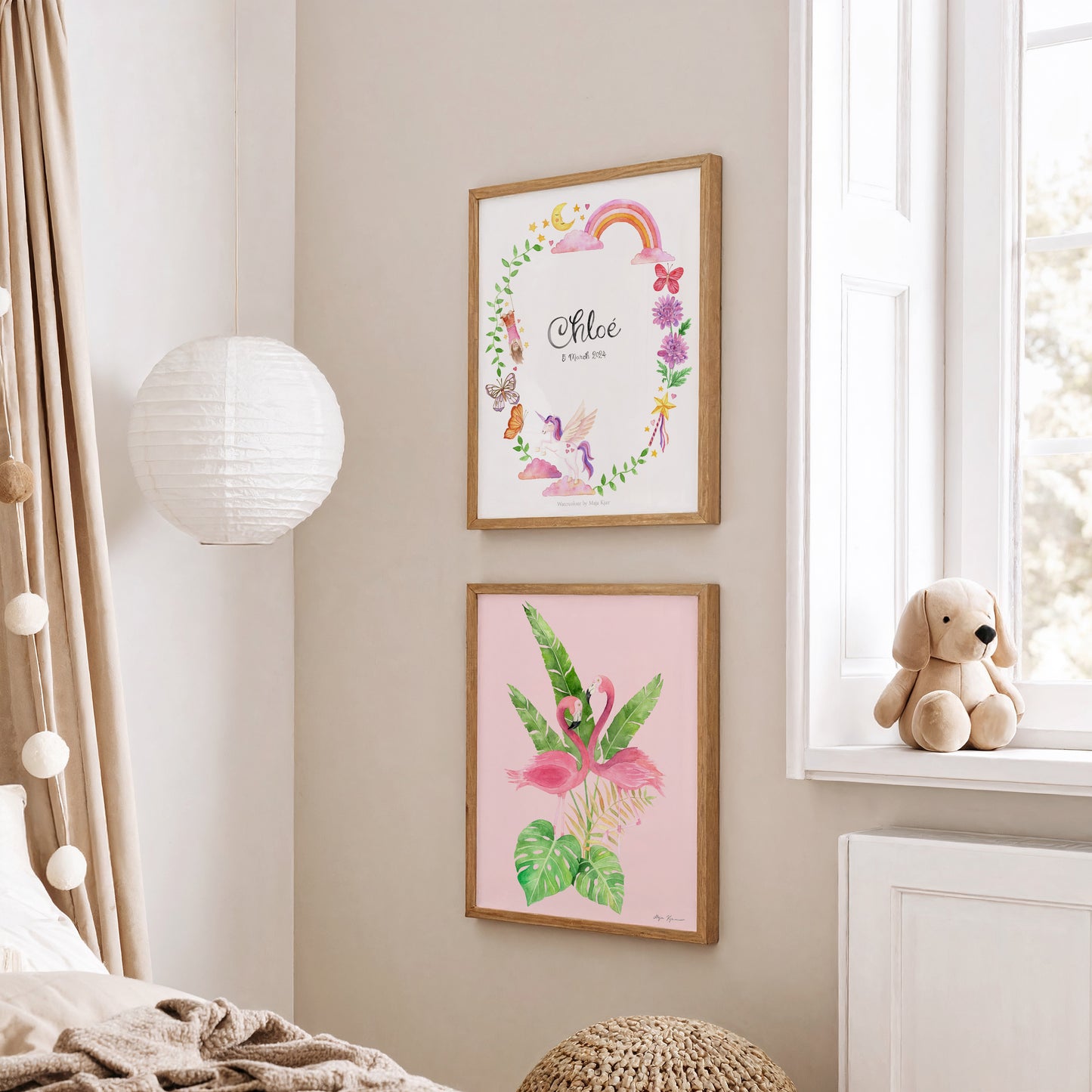 Rainbows and Unicorns name & birth print