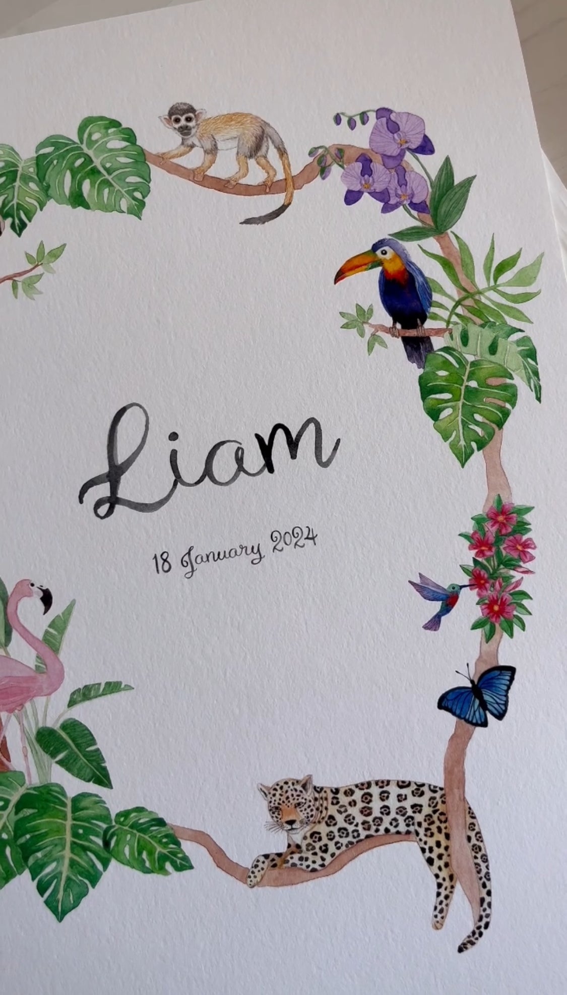 Details of print quality of jungle name art poster