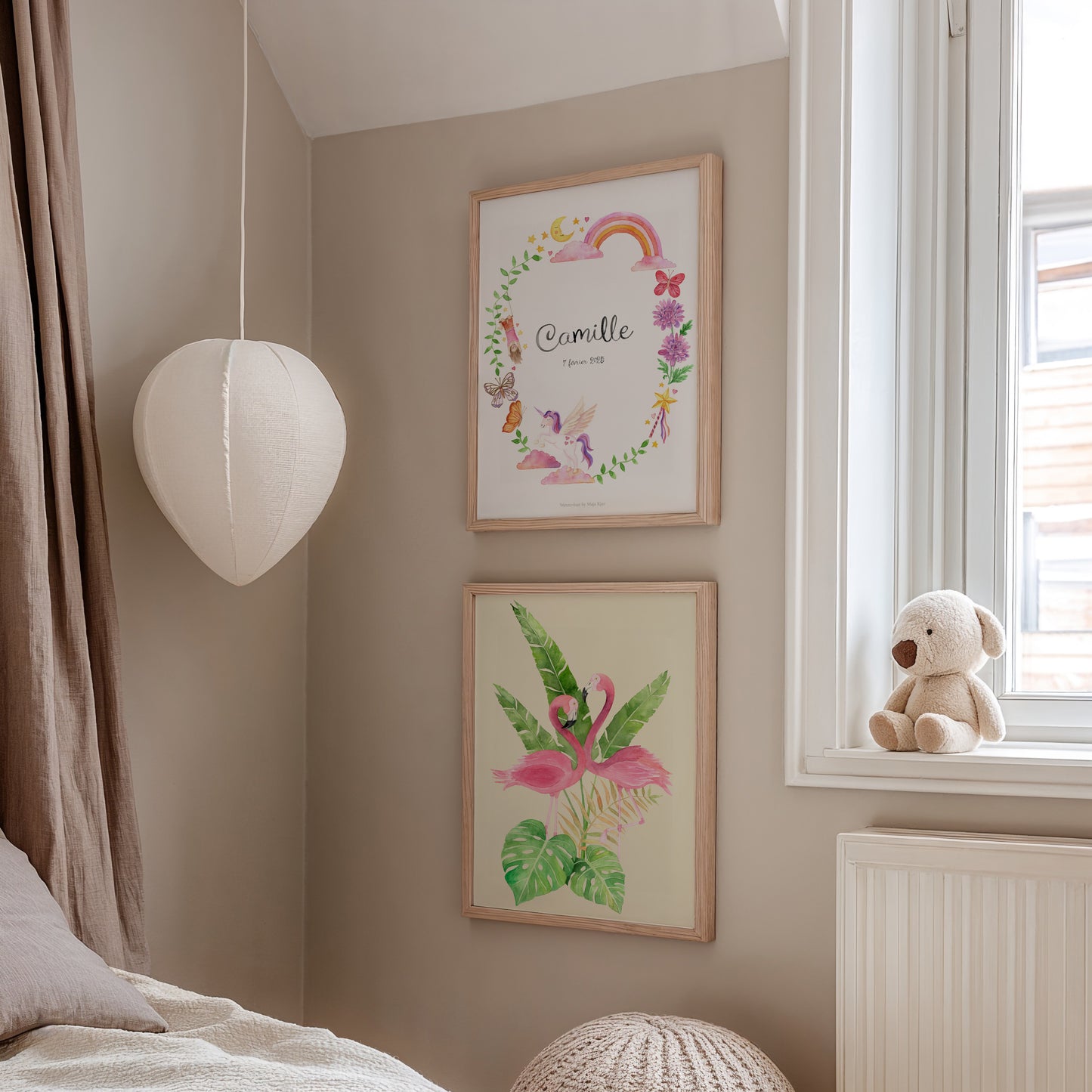 Rainbows and Unicorns name & birth print