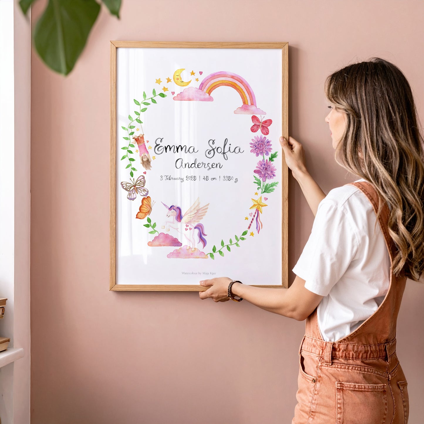 Rainbows and Unicorns name & birth print