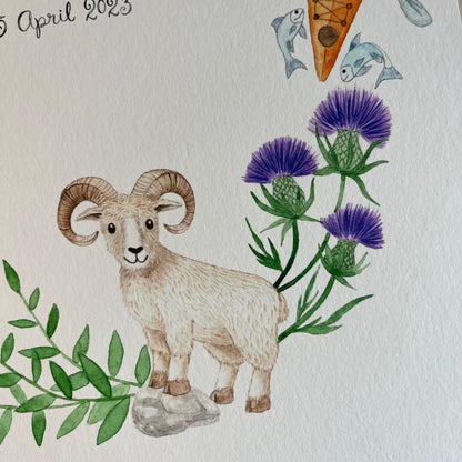 Adventure name & birth print | Zodiac sign Aries