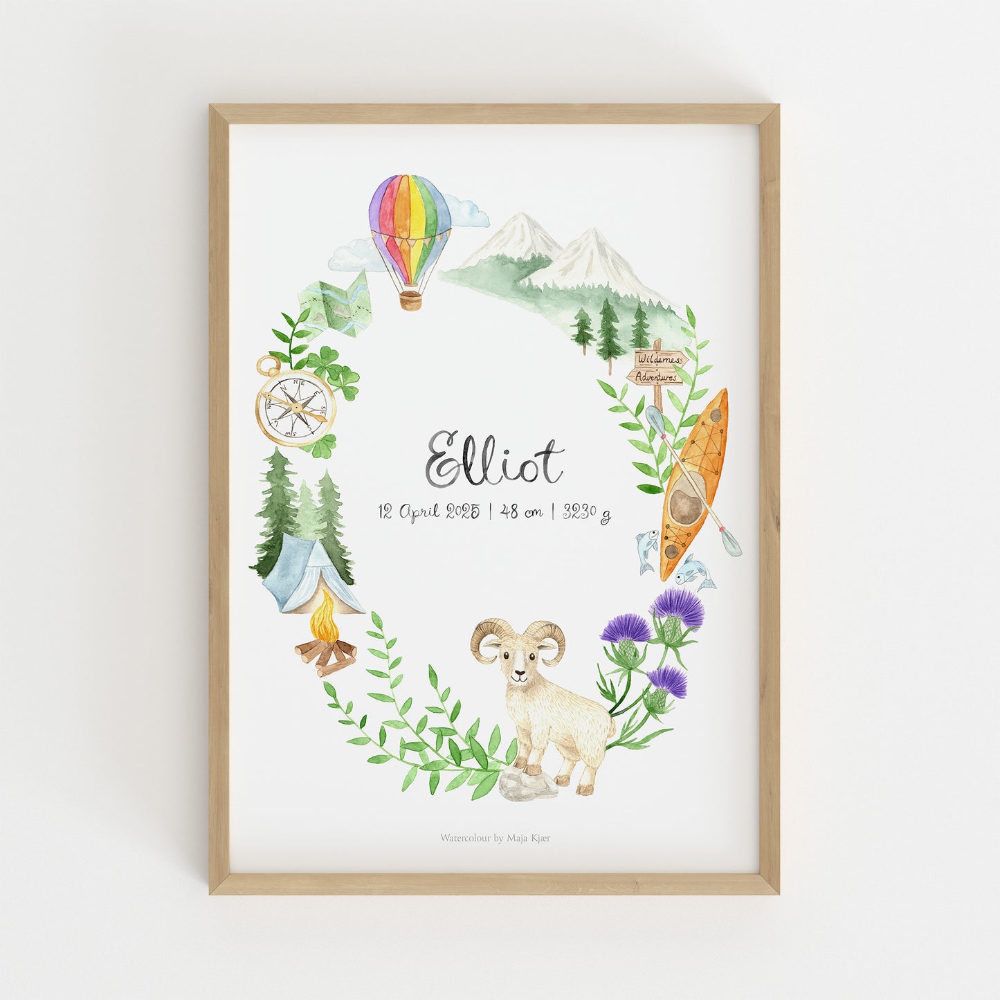 Adventure name & birth print | Zodiac sign Aries