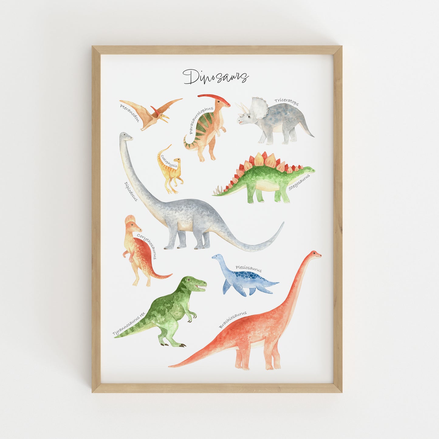 Dinosaur Watercolour Poster
