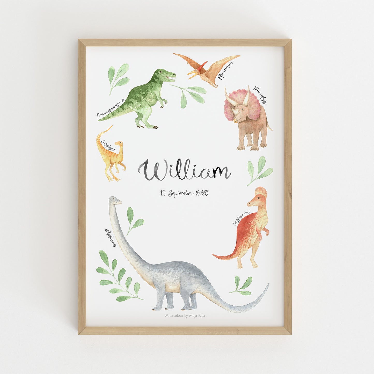 Navneplakat med Dinosaure