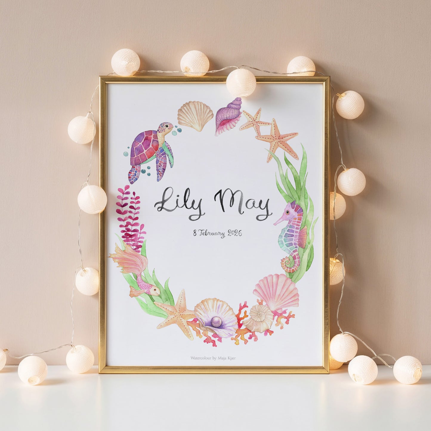 Ocean Friends name & birth print