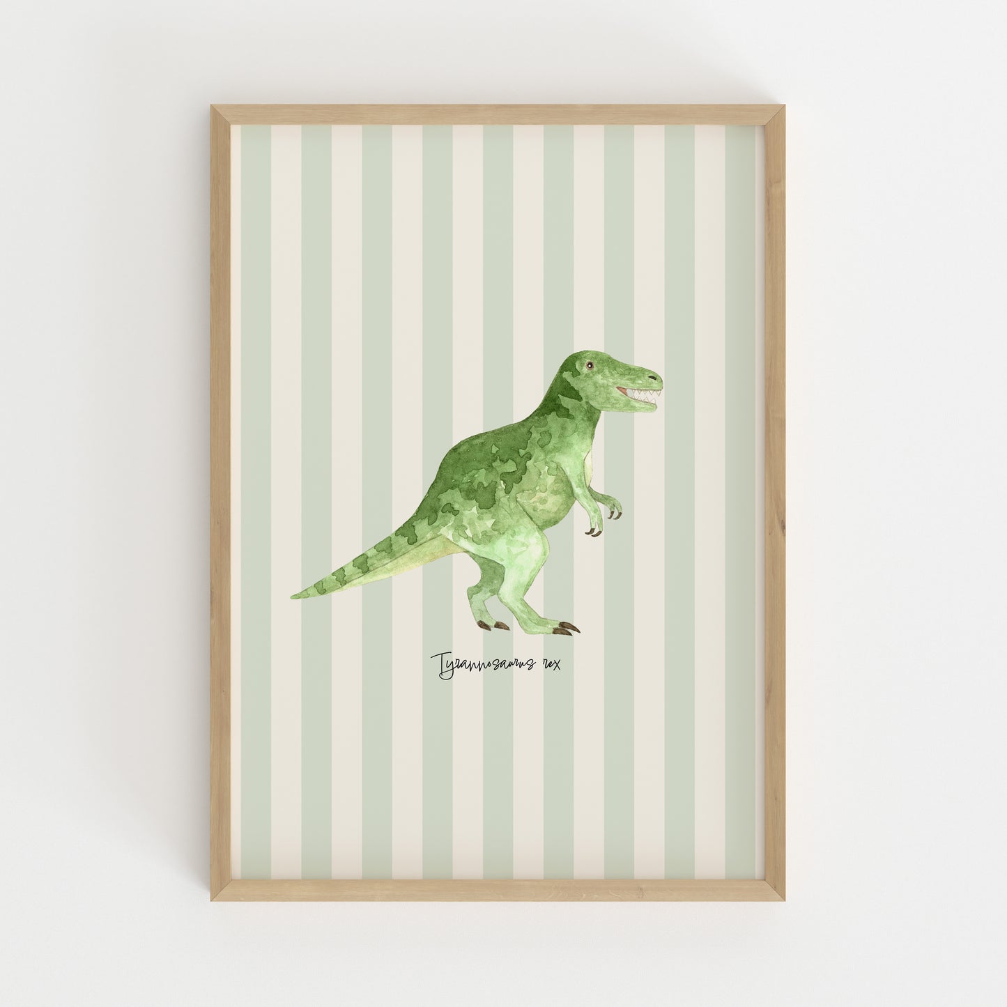 T-Rex Poster – Green Stripes